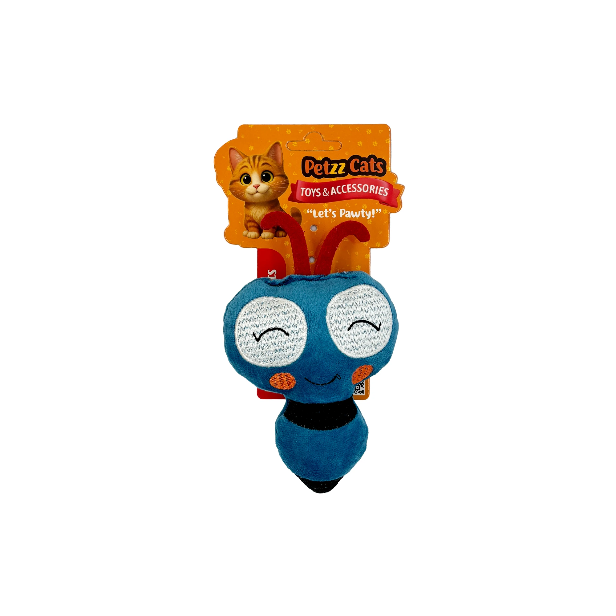 [PTZ-C-034] PetzzCats Bee Matatabili ve Çıngırak Sesli Peluş Kedi Oyuncağı 16x8 Cm (Mavi)