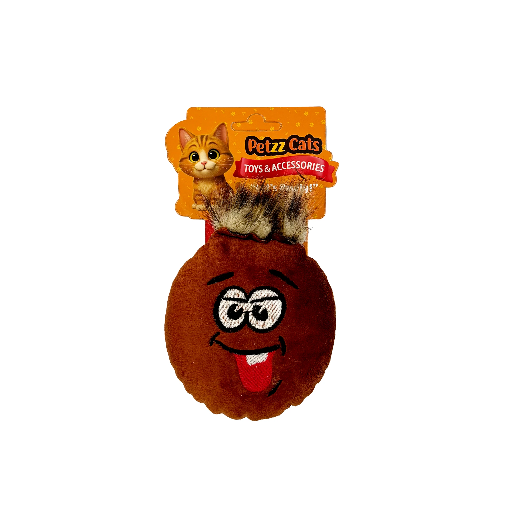[PTZ-C-024-KA] PetzzCats Mino Matatabi ve Çıngırak Sesli Peluş Kedi Oyuncağı 13x11 Cm (Kahverengi)
