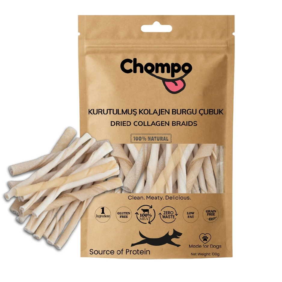 [8684990935645] Chompo Kurutulmuş Kolajen Burgu Çubukları Köpek Ödül Maması (1 Adet)