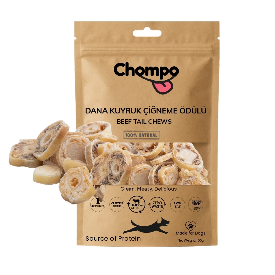 [8684990935683] Chompo Kurutulmuş Dana Kuyruk Köpek Ödül Maması (1 Adet)