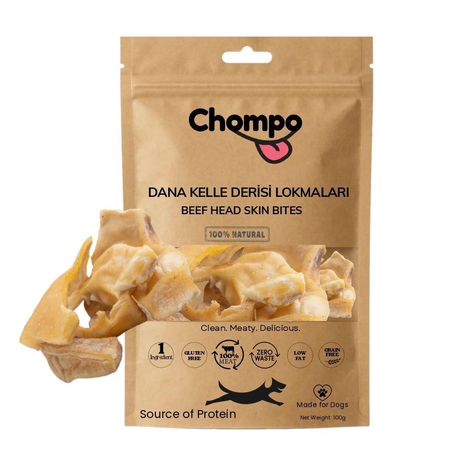 [8685048379107] Chompo Kurutulmuş Dana Kelle Derisi Köpek Ödül Maması (1 Adet)