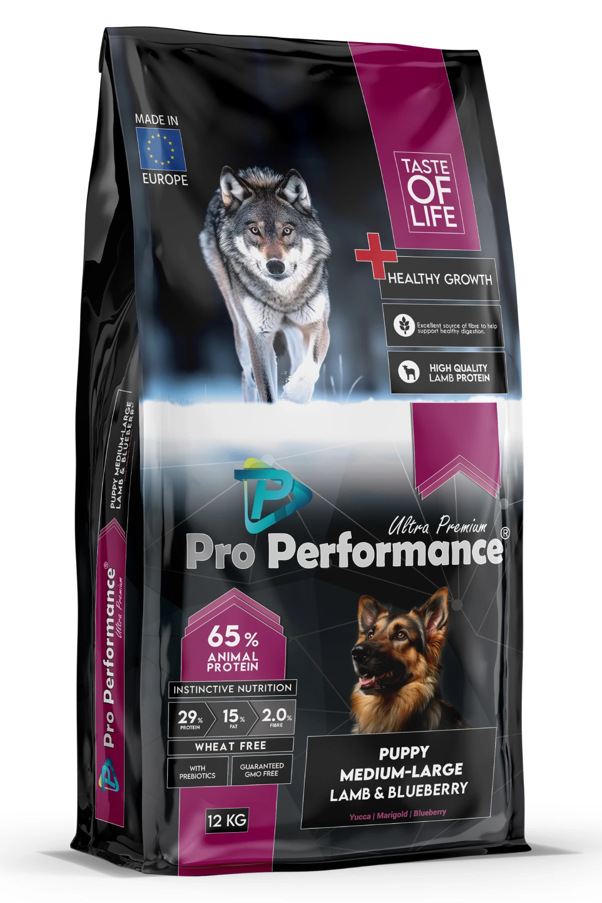 [PET.PPD6001] Pro Performance Kuzu Etli ve Yaban Mersinli Orta ve Büyük Irk Yavru Köpek Maması