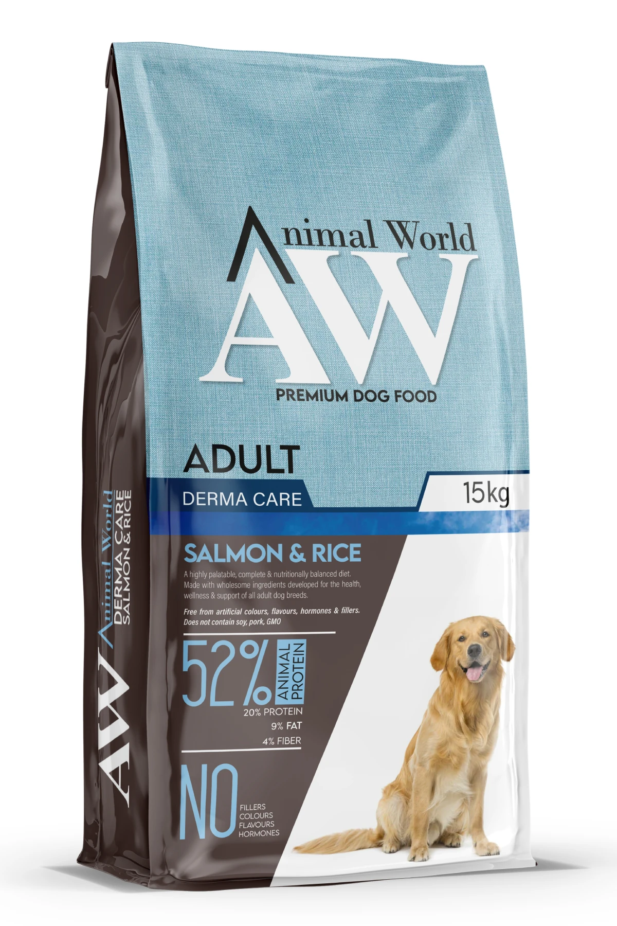 Animal World Derma Care Somonlu ve Pirinçli Yetişkin Köpek Maması