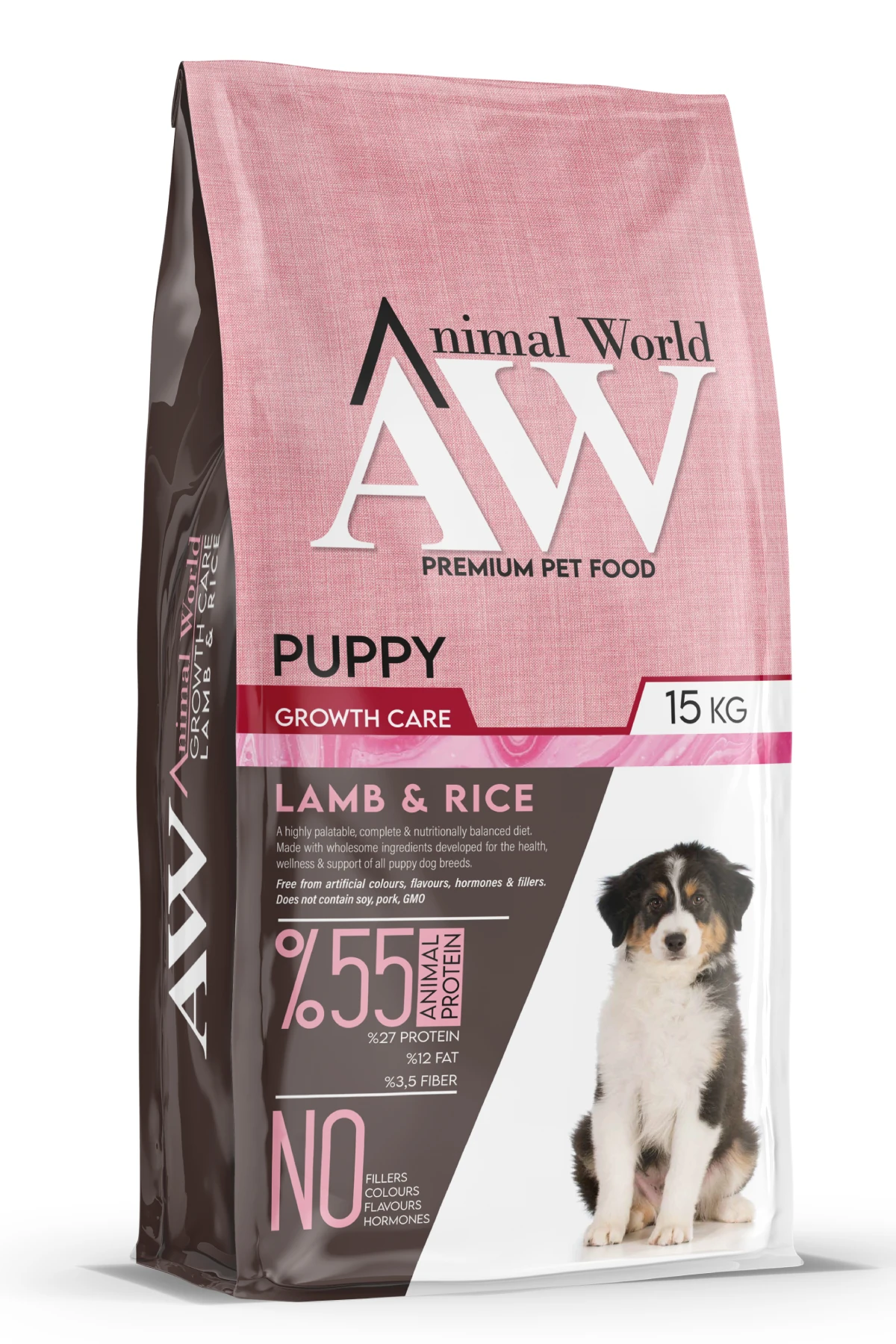 Animal World Puppy Kuzu Etli ve Pirinçli Yavru Köpek Maması