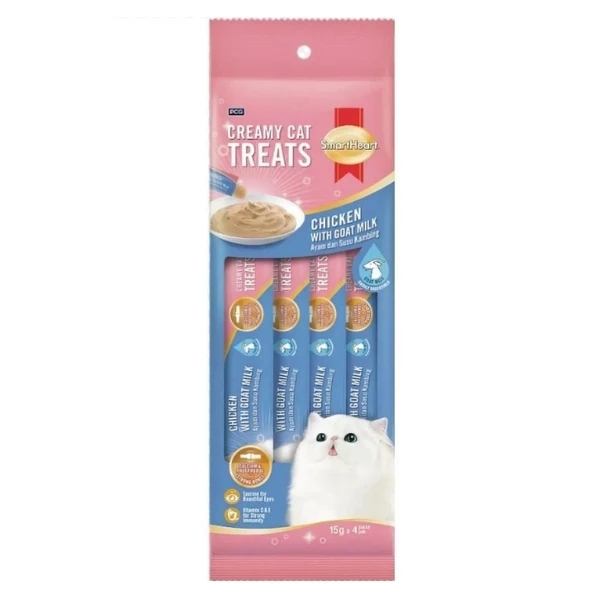 [SH.S0815H] Smartheart Tavuklu ve Keçi Sütlü Sıvı Kedi Ödül Maması (1 Adet)
