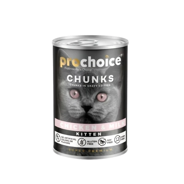 [8681465605997] Pro Choice Tavuklu ve Sütlü Gravy Soslu Yavru Kedi Konservesi (1 Adet)