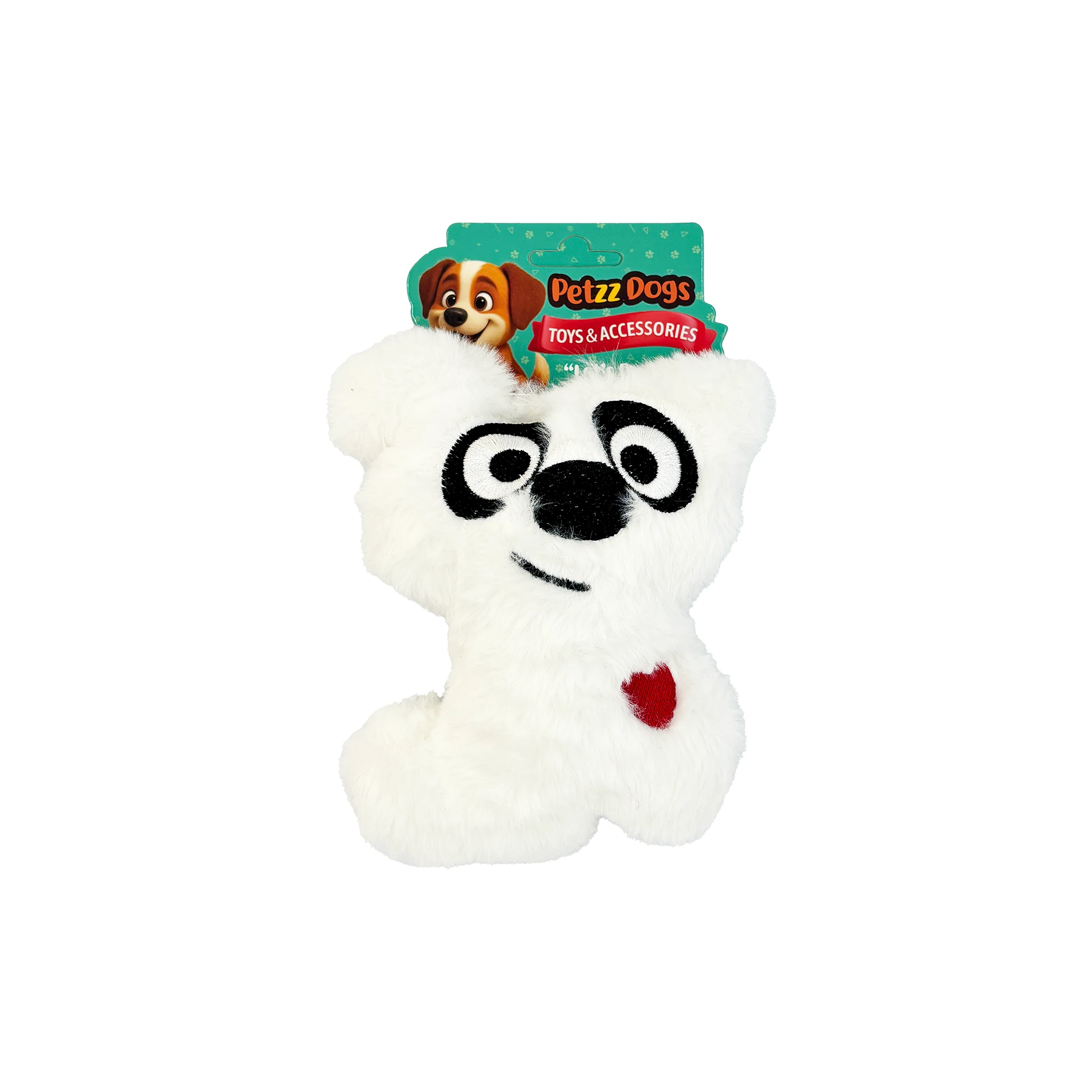 [PTZ-D-031-BE] PetzzDogs Matatabi Köpek Şeklinde Peluş Köpek Çiğneme Oyuncağı 16x13 Cm (Beyaz)