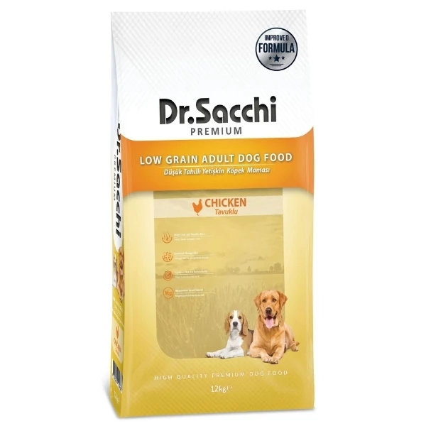 [8690286594687] Dr.Sacchi Premium Tavuklu Düşük Tahıllı Yetişkin Köpek Maması