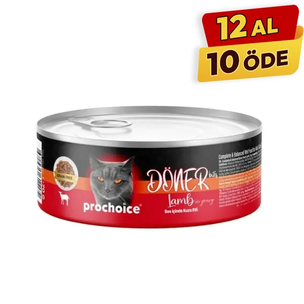 [8681465611172] Prochoice Döner Bites Sos İçinde Kuzu Etli Yetişkin Konserve Kedi Maması (1 Adet)