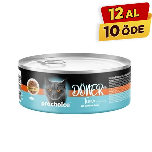 [8681465611219] Prochoice Döner Bites Sos İçinde Ton Balıklı Yetişkin Konserve Kedi Maması (1 Adet)