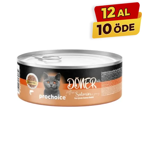 [8681465611196] Prochoice Döner Bites Sos İçinde Somonlu Yavru Konserve Kedi Maması (1 Adet)