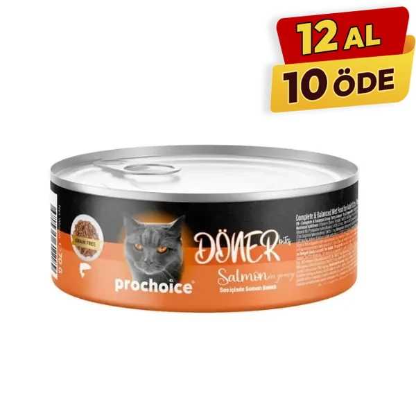 [8681465611189] Prochoice Döner Bites Sos İçinde Somonlu Yetişkin Konserve Kedi Maması (1 Adet)