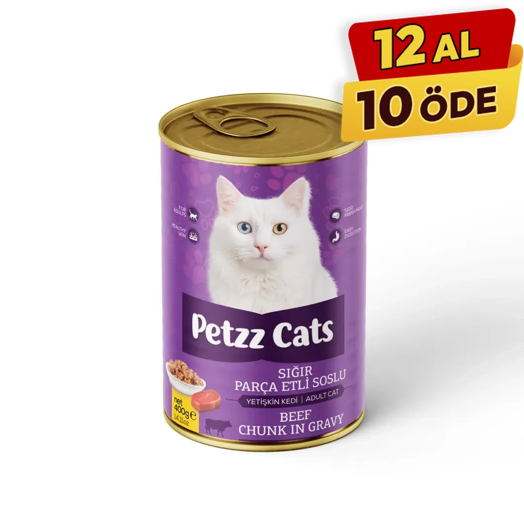 [PZZ.50.302] PetzzCats Sığır Etli Yetişkin Kedi Konservesi (1 Adet)