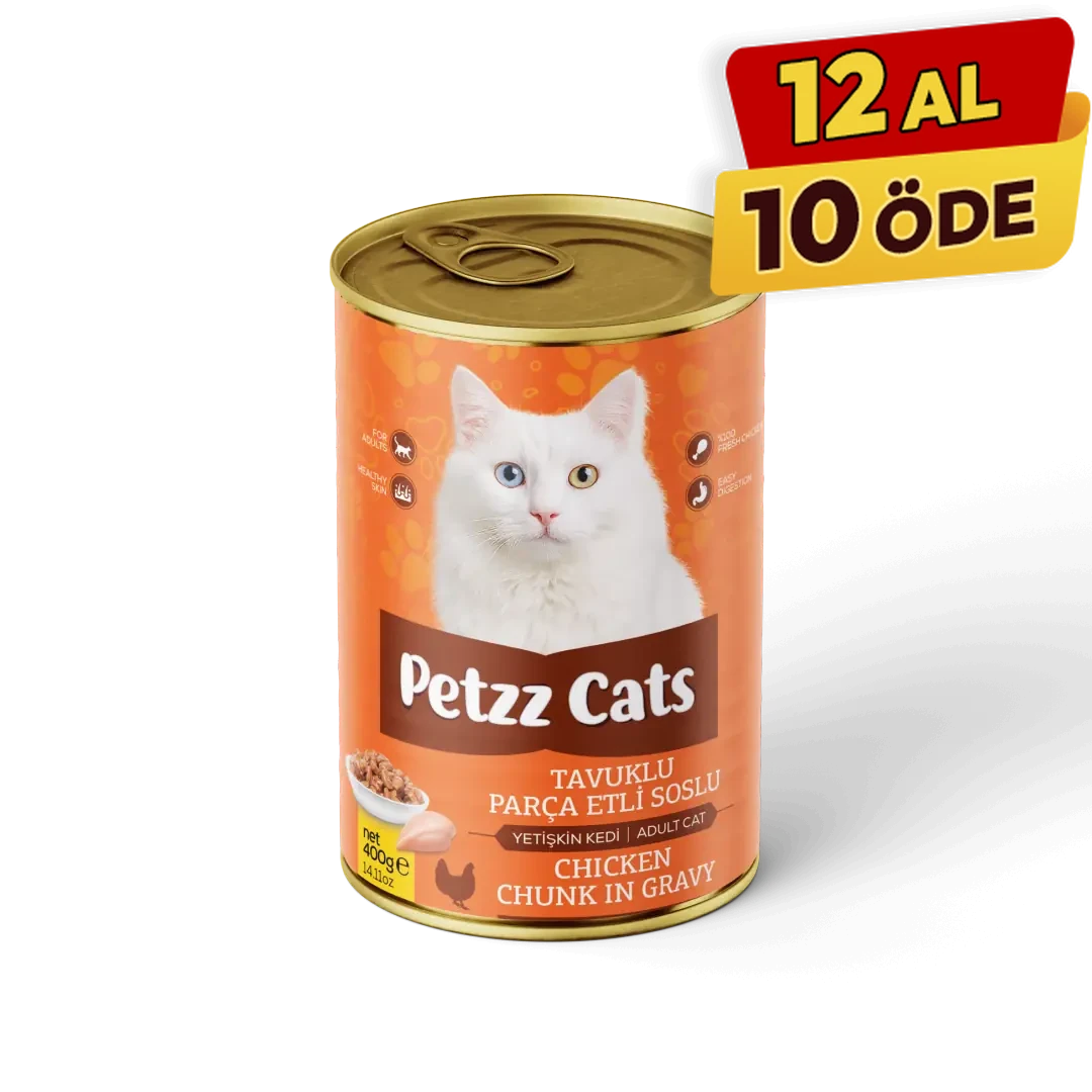 PetzzCats Tavuk Etli Yetişkin Kedi Konservesi
