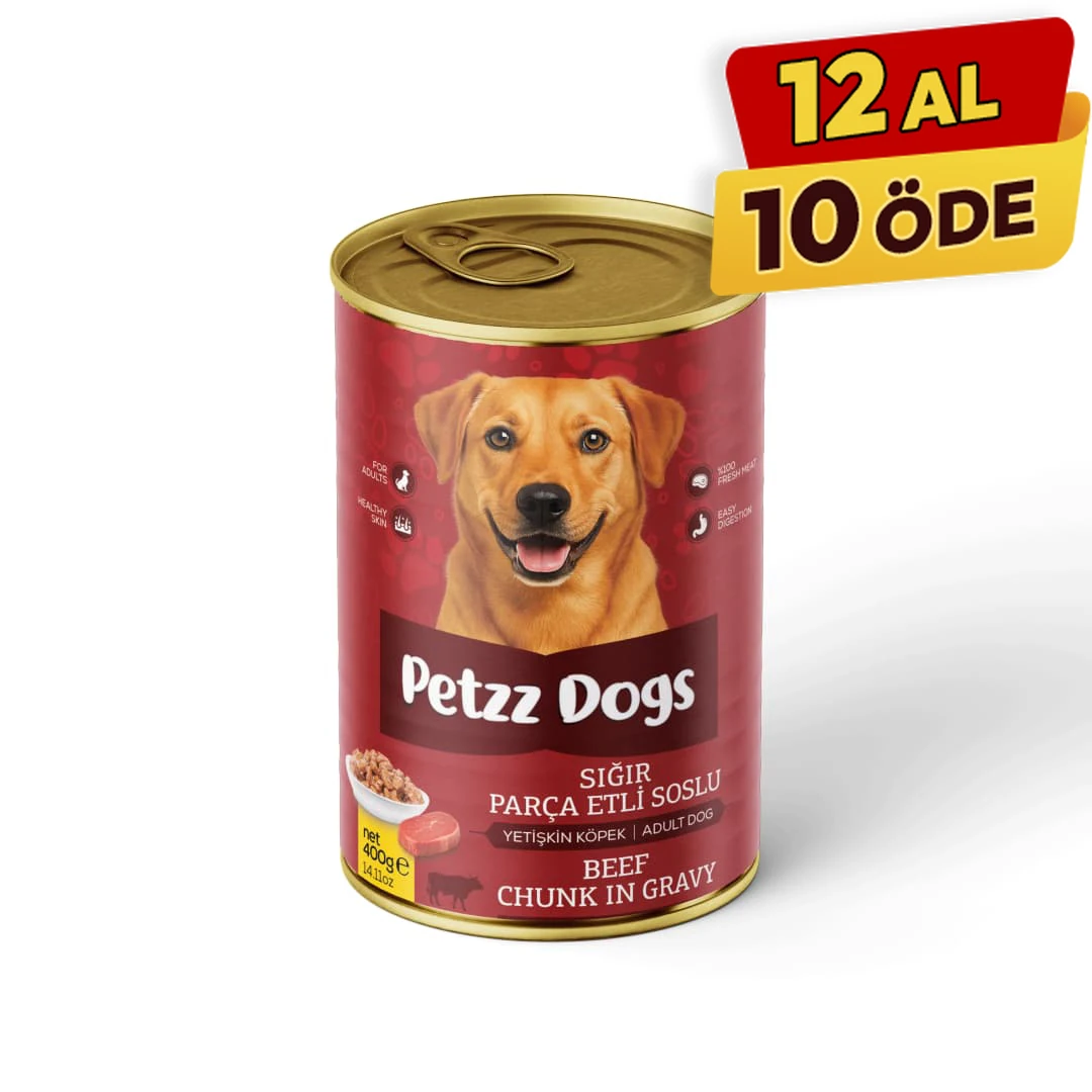 [PZZ.60.302] PetzzDogs Sığır Etli Yetişkin Köpek Konservesi (1 Adet)