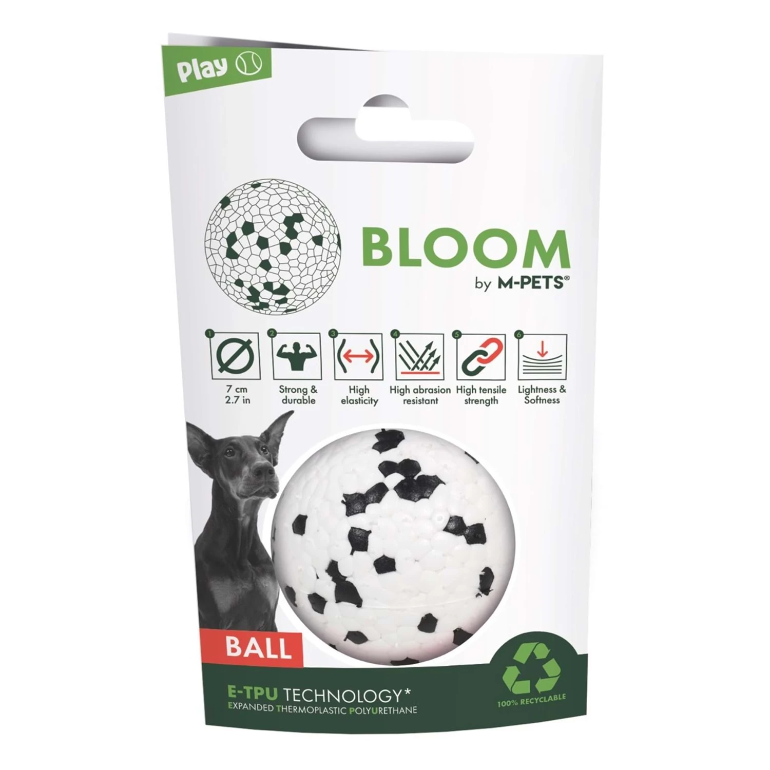 [10643499] M-Pets Bloom Ball Parçalanmaz Top Köpek Oyuncağı (Beyaz)