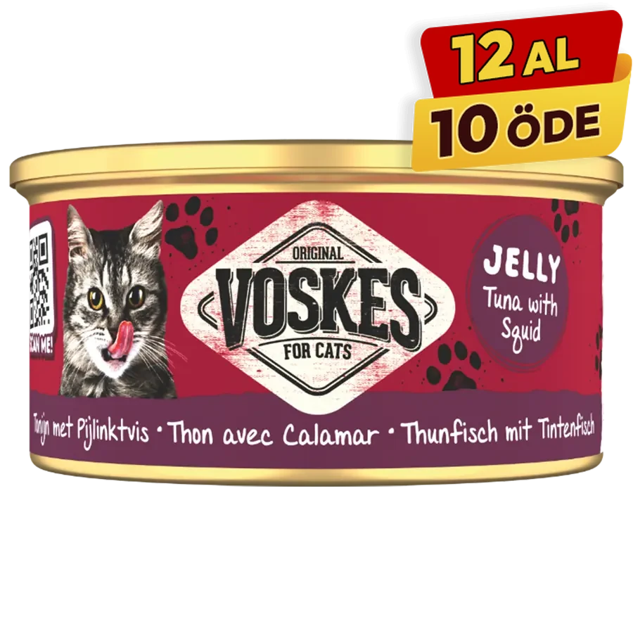 [20379] Voskes Ton Balığı ve Kalamar Yetişkin Konserve Kedi Maması (1 Adet)