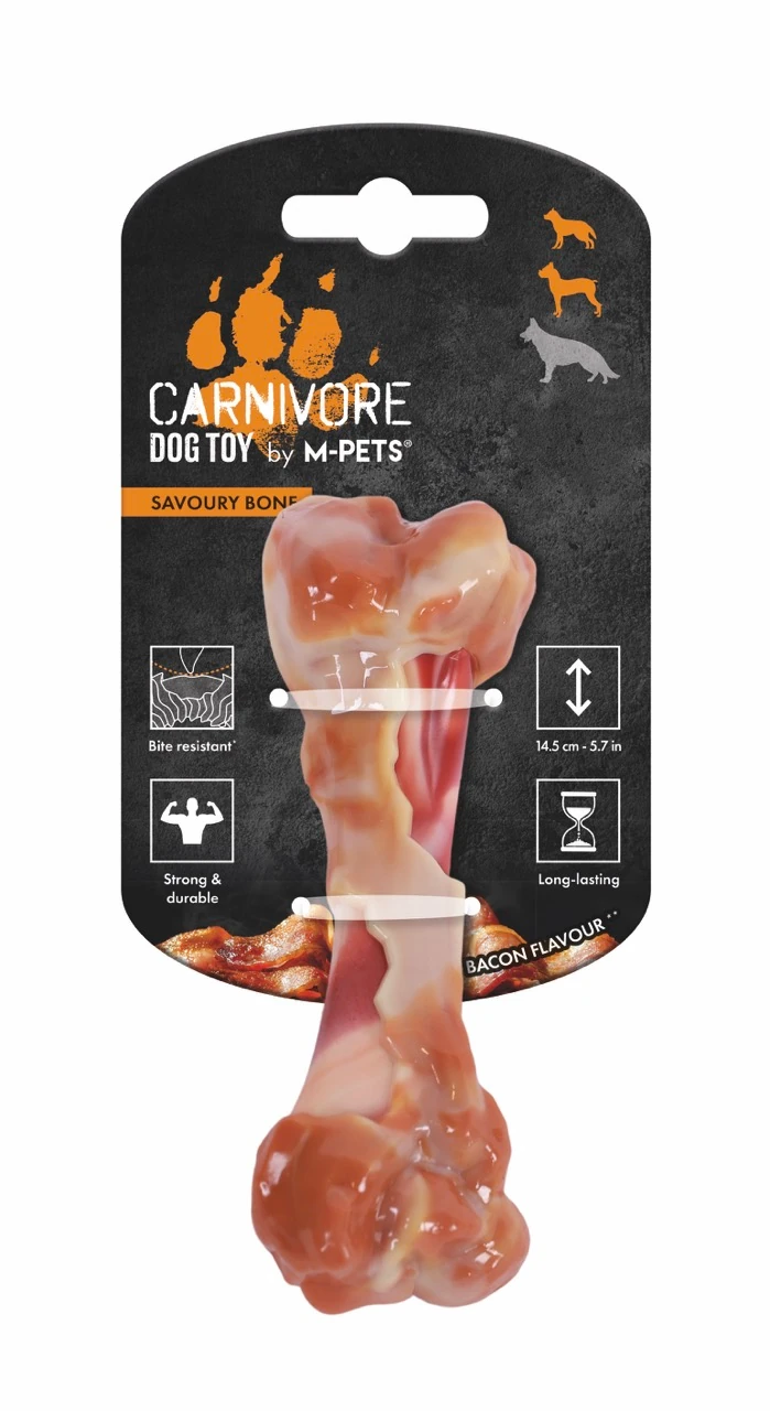 [10661699] M-Pets Carnivore Savoury Bone Pastırma Aromalı Kemik Kauçuk Köpek Oyuncağı