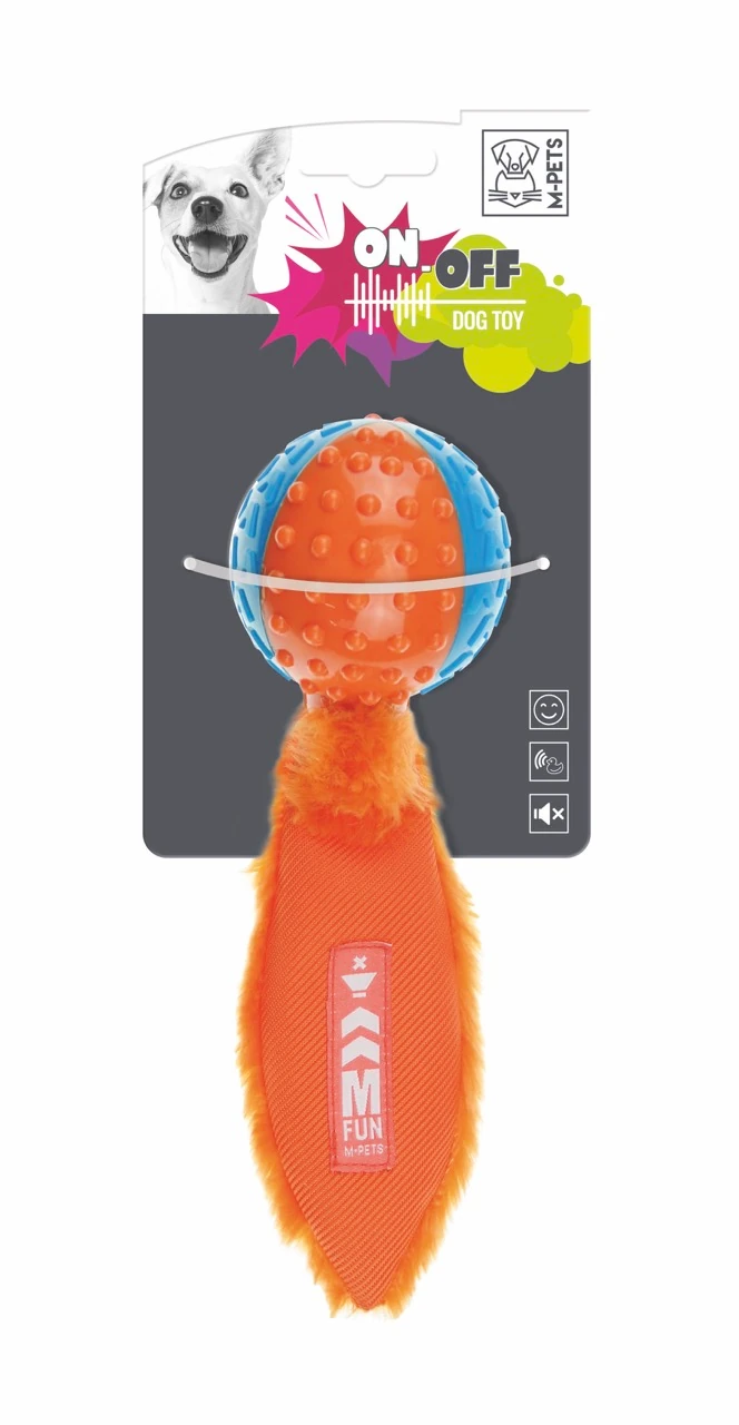 [10631099] M-Pets Meteor Sesli Kauçuk Köpek Oyuncağı (Mavi/Turuncu)