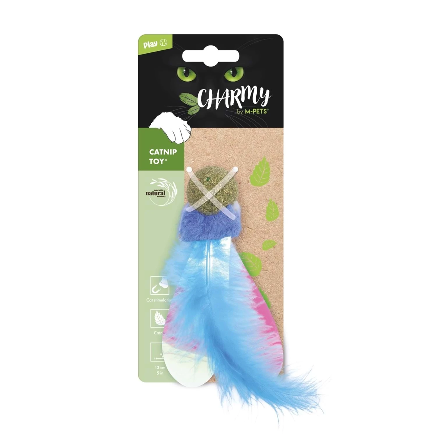 [20640699] M-Pets Charmy Firefly Catnipli Tüylü Top Kedi Oyuncağı (Mavi)