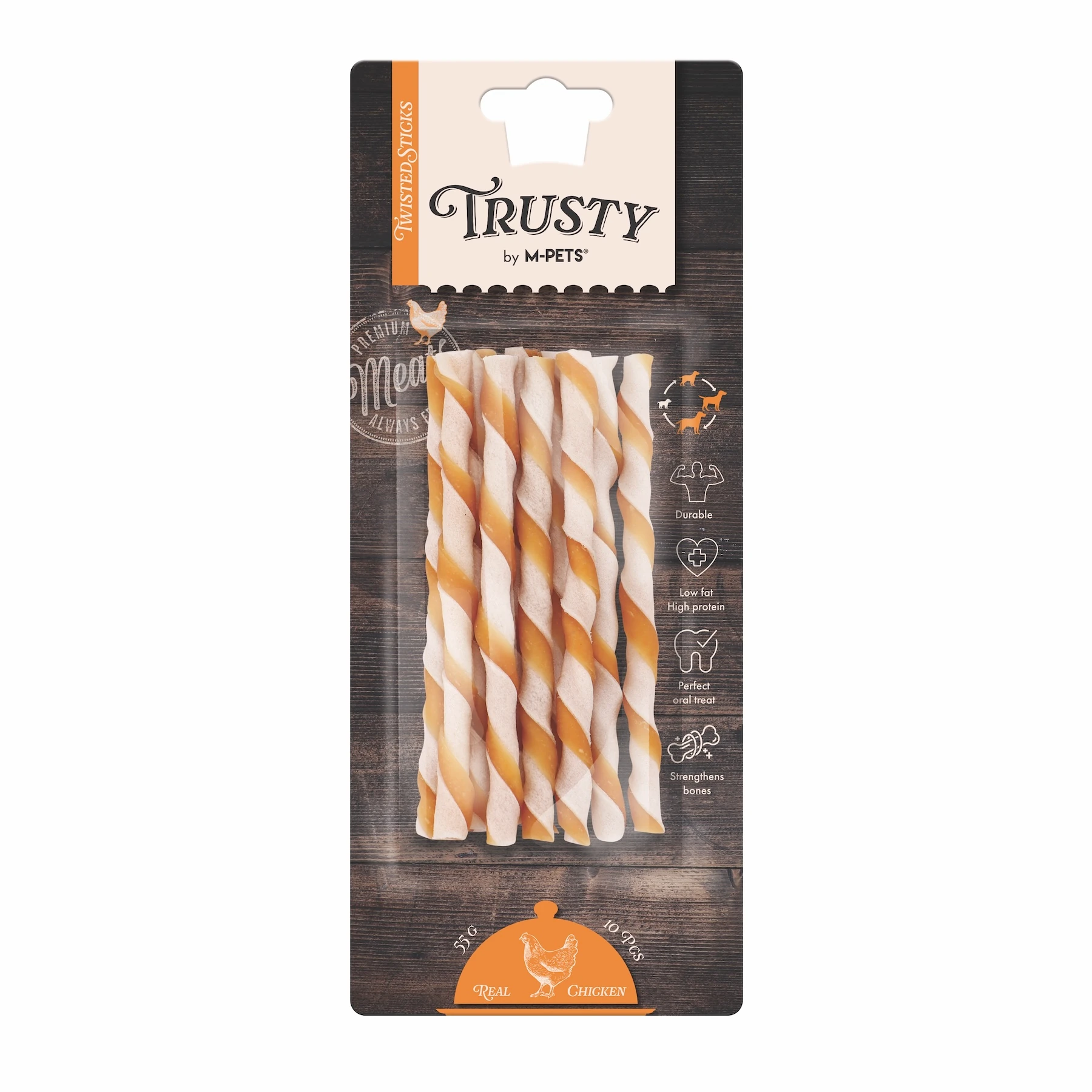 [19047299] M-Pets Trusty Twisted Tavuklu Çubuk Köpek Ödül Maması (1 Adet)