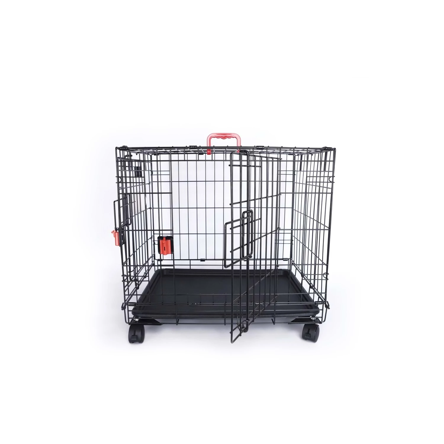 [10451608] M-Pets Voyager Tekerlekli İki Kapılı Kedi ve Köpek Kafesi (61x46x48 Cm, Small)