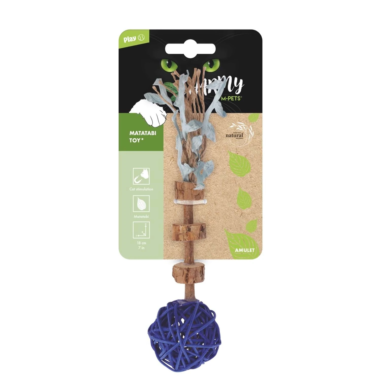 [20640299] M-Pets Charmy Amulet Matatabi Çubuklu Top Kedi Oyuncağı