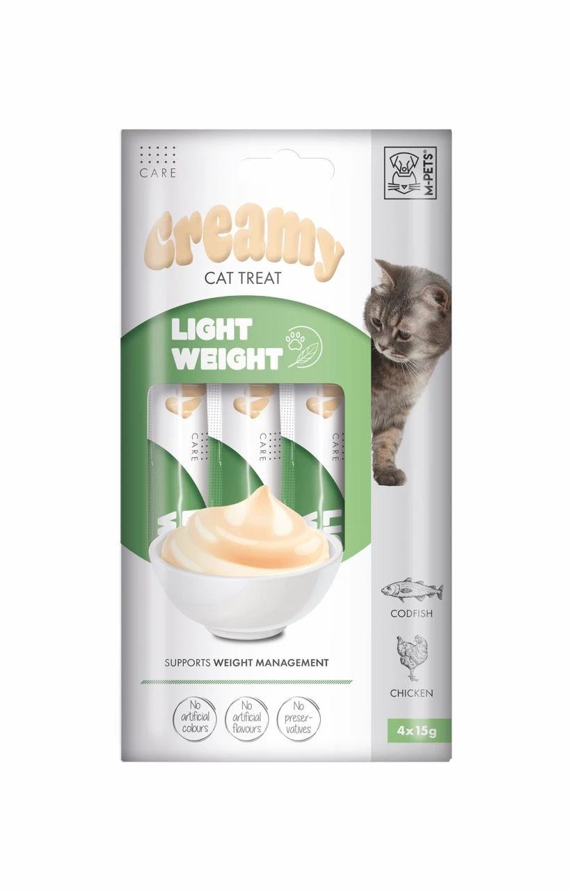 M-Pets Creamy Light Weight Morina Balıklı ve Tavuklu Diyet Sıvı Kedi Ödül Maması