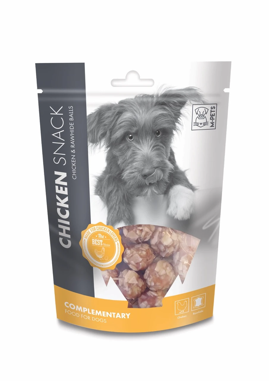 [19011215] M-Pets My Snacky Tavuk ve Sığır Derili Top Köpek Ödül Maması (1 Adet)
