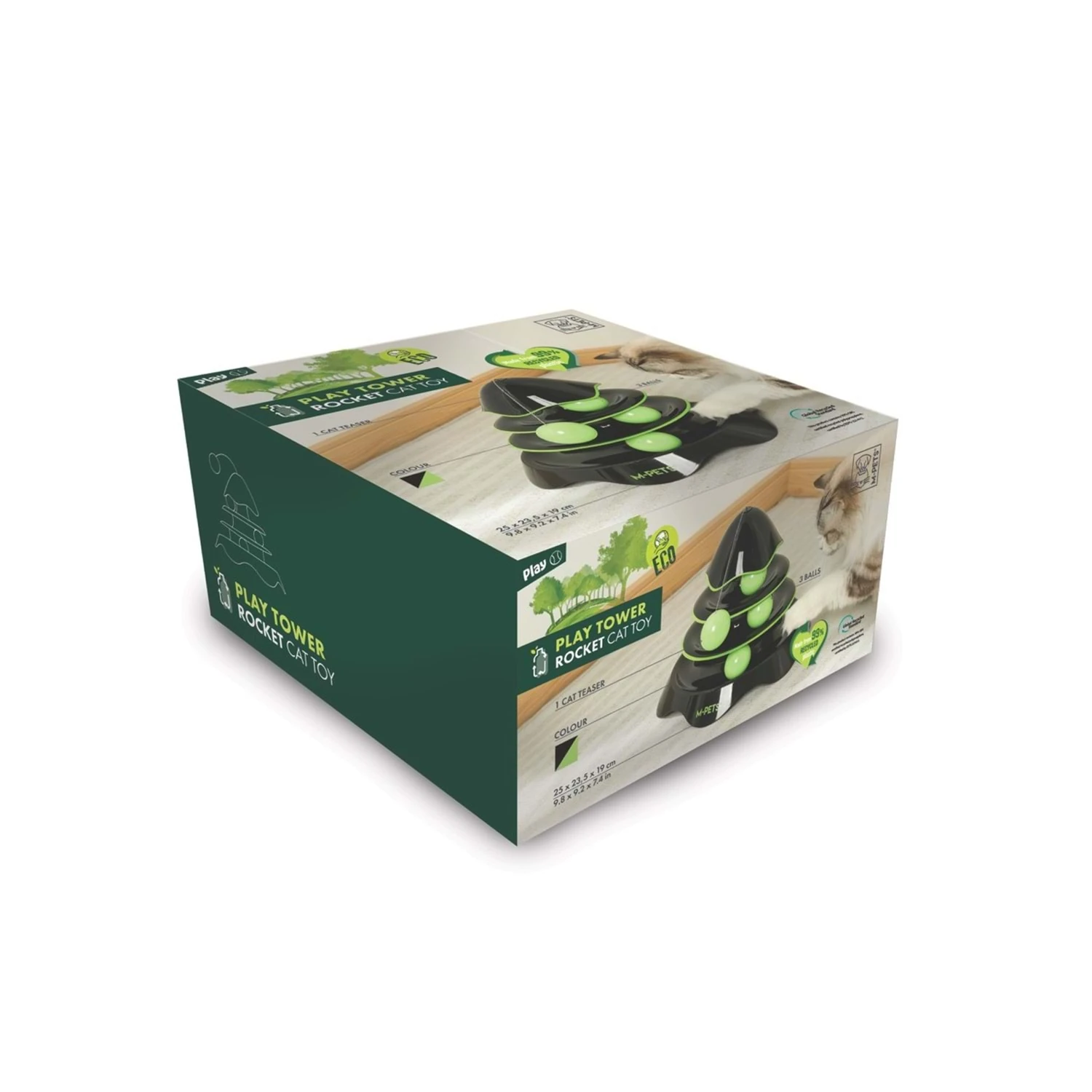 [20639399] M-Pets Yaylı Rocket Toplu Kedi Oyuncağı