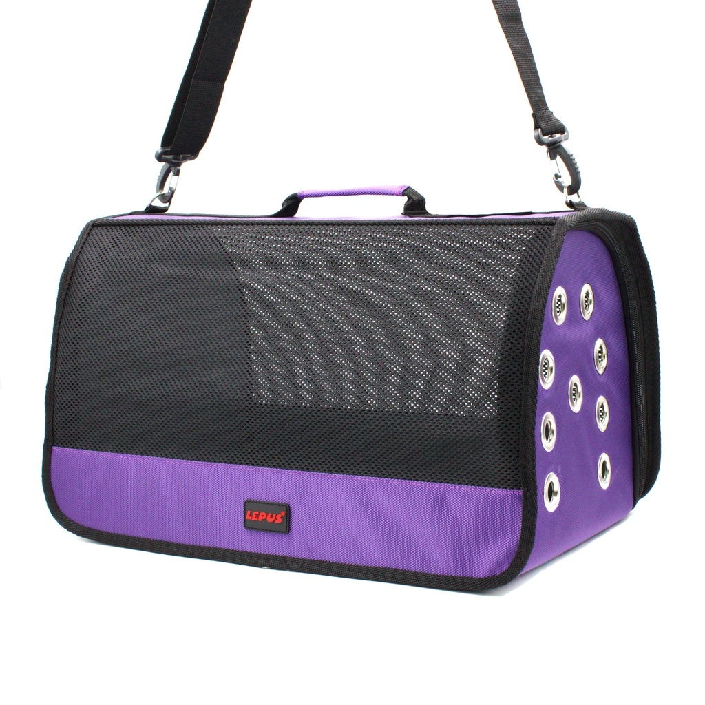 [66771] Lepus Mesh Bag Omuz Askılı Kedi ve Küçük Irk Taşıma Çantası (Mor)