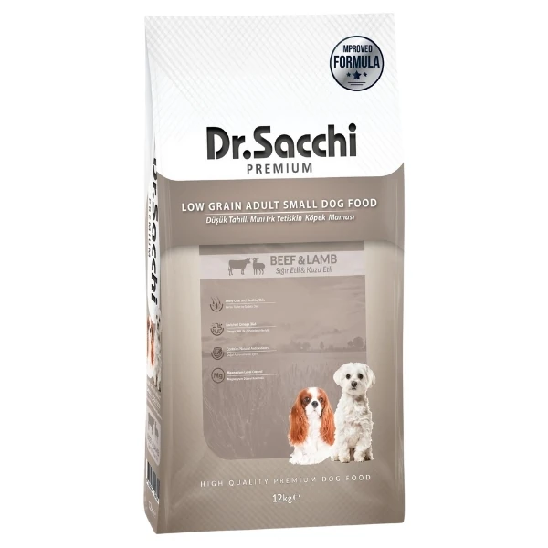 [8690286594724] Dr.Sacchi Premium Sığır ve Kuzu Etli Düşük Tahıllı Mini Irk Yetişkin Köpek Maması