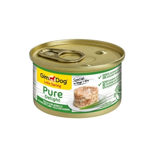 [4002064513065] Gimdog Pure Delight Kuzu ve Tavuk Etli Yetişkin Konserve Köpek Maması (1 Adet)