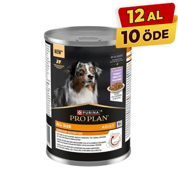 [12572614] Pro Plan Jöle içinde Hindi Etli Yetişkin Konserve Köpek Maması (1 Adet)