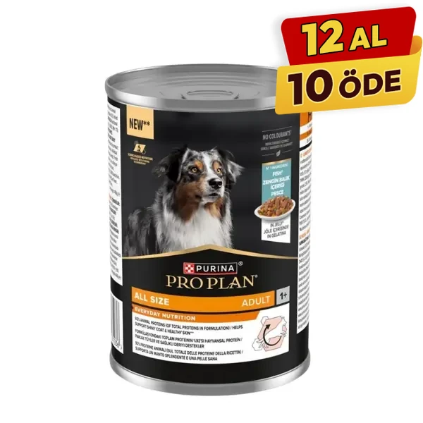 [12572635] Pro Plan Jöle içinde Balık Etli Yetişkin Konserve Köpek Maması (1 Adet)