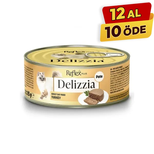 [RFK-182] Reflex Plus Delizzia Kıyılmış Hindi Etli Yetişkin Konserve Kedi Maması (1 Adet)