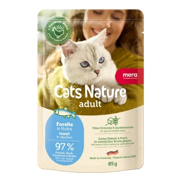 [4025877273018] Mera Cats Nature Alabalıklı Pouch Yetişkin Konserve Kedi Maması (1 Adet)