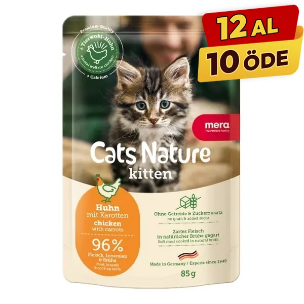 [4025877270017] Mera Cats Nature Kitten Tavuklu Pouch Yavru Konserve Kedi Maması (1 Adet)