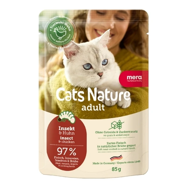 [4025877276019] Mera Cats Nature Insect Böcekli Pouch Yetişkin Konserve Kedi Maması (1 Adet)