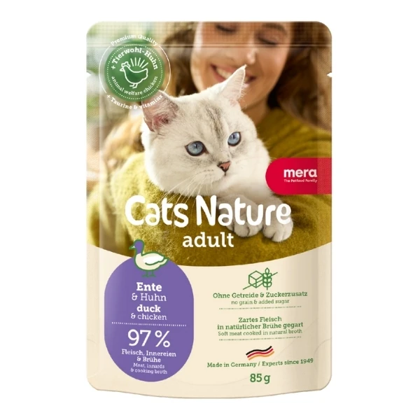 [4025877274015] Mera Cats Nature Ördekli Pouch Yetişkin Konserve Kedi Maması (1 Adet)
