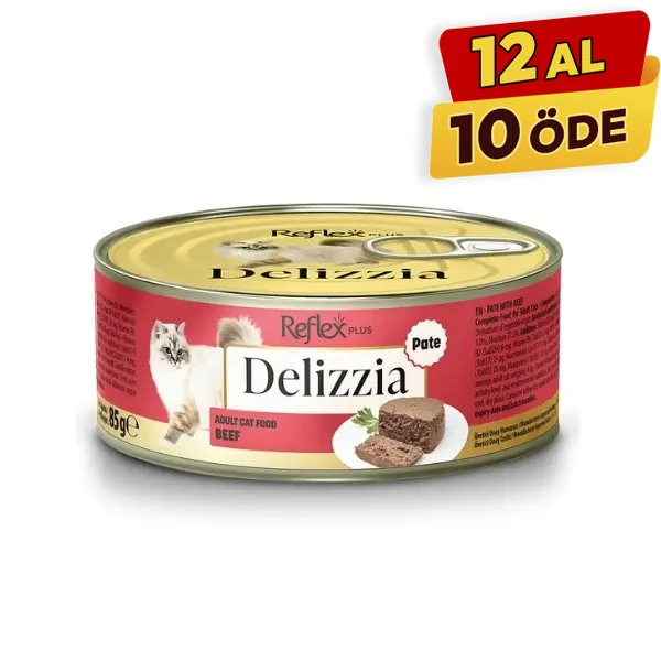 Reflex Plus Delizzia Kıyılmış Dana Etli Yetişkin Konserve Kedi Maması