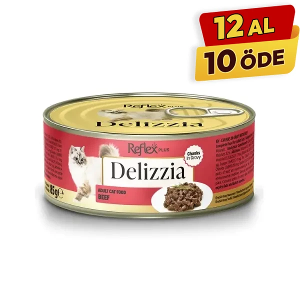 [RFK-184] Reflex Plus Delizzia Sos İçinde Parça Dana Etli Yetişkin Konserve Kedi Maması (1 Adet)