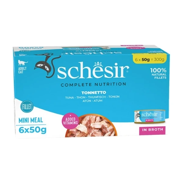 Schesir Multipack Ton Balıklı Pişirme Suyunda Yetişkin Konserve Kedi Maması