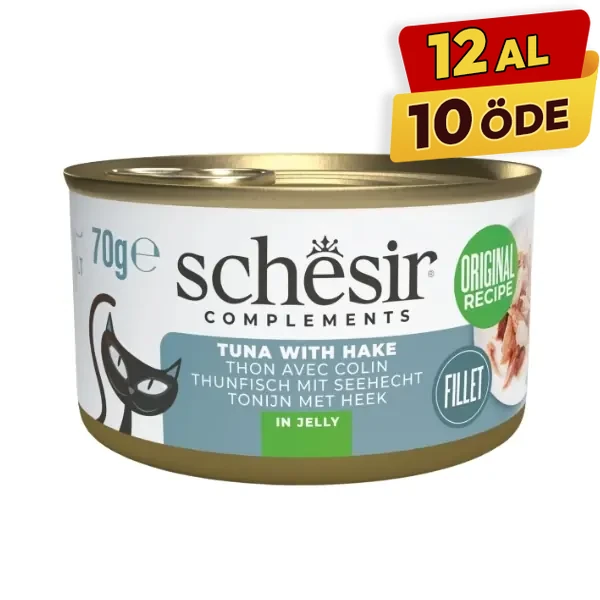 [230-21122403] Schesir Tamamlayıcı Jöle İçinde Ton ve Berlam Balıklı Yetişkin Konserve Kedi Maması (1 Adet)