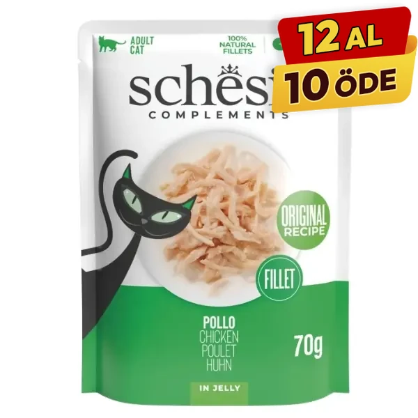 [230-21221504] Schesir Jelly Jöle İçinde Tavuk Filetolu Pouch Yetişkin Konserve Kedi Maması (1 Adet)