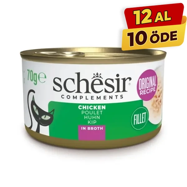 [230-21152303] Schesir Tavuk Filetolu Pişirme Suyunda Yetişkin Konserve Kedi Maması (1 Adet)