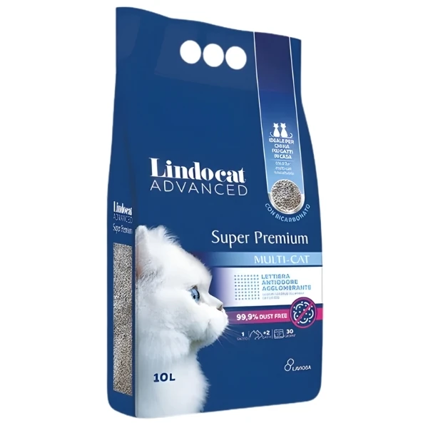 [246-803700] Lindocat Super Premium Multicat Bikarbonatlı Koku Önleyici Extra Güçlü Tozsuz Topaklanan Kedi Kumu (1 Adet)