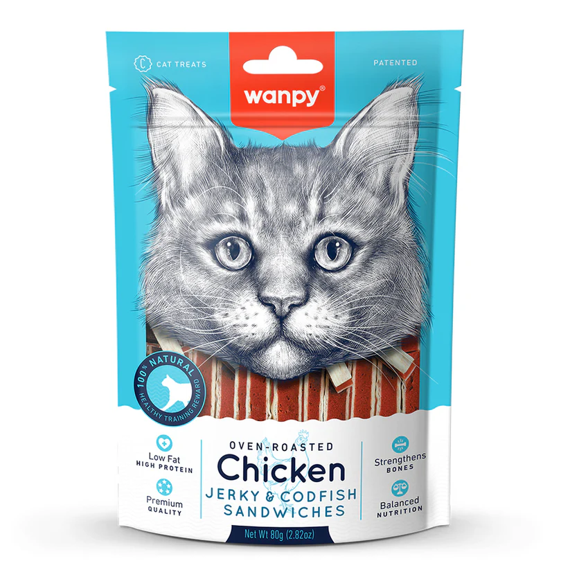 Wanpy Oven Roasted Tavuklu ve Morina Balıklı Sandviç Kedi Ödül Maması