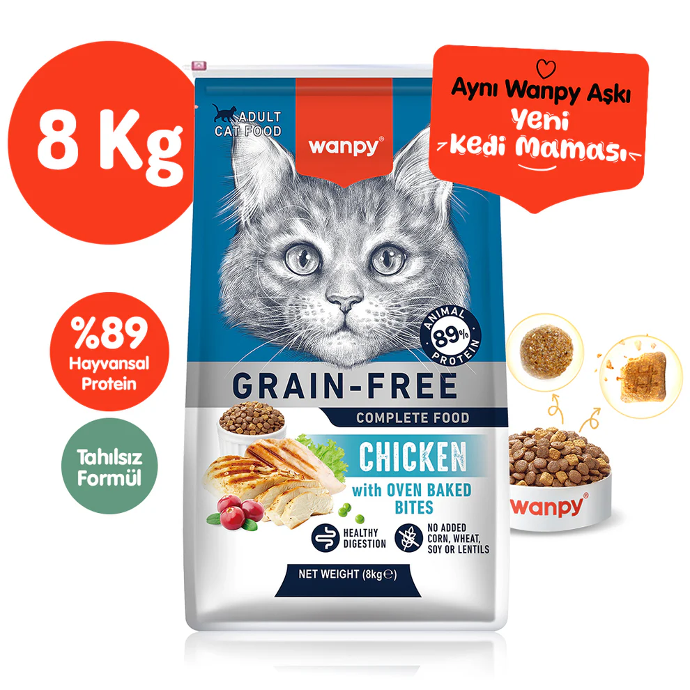 Wanpy Tavuklu Tahılsız Yetişkin Kedi Maması