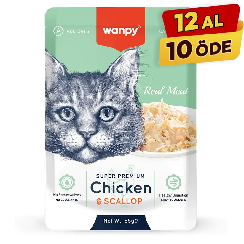 [PIWP-073] Wanpy Tavuklu ve Morina Balıklı Pouch Yetişkin Konserve Kedi Maması (1 Adet)